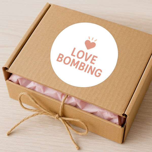 Love Bombing Sticker – Funny Dating Sticker for Journals Planners & Self-Reflection
