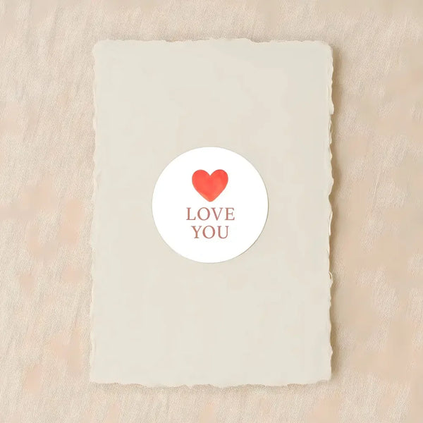 Love You Stickers – Minimal Valentine Gift Seals - Sticksy Prints Australia