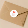 Love You Stickers – Minimal Valentine Gift Seals - Sticksy Prints Australia