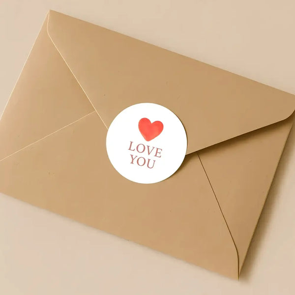 Love You Stickers – Minimal Valentine Gift Seals - Sticksy Prints Australia