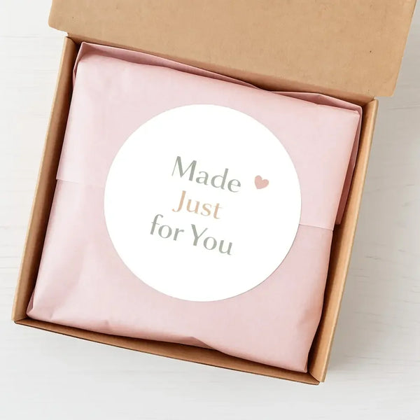 Made Just For You Stickers | Neutral Small Business Packaging Labels | Handmade Order Stickers Australia - Sticksy Prints Australia