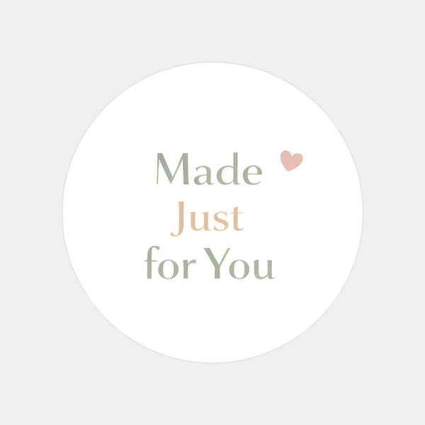 Made Just For You Stickers | Neutral Small Business Packaging Labels | Handmade Order Stickers Australia