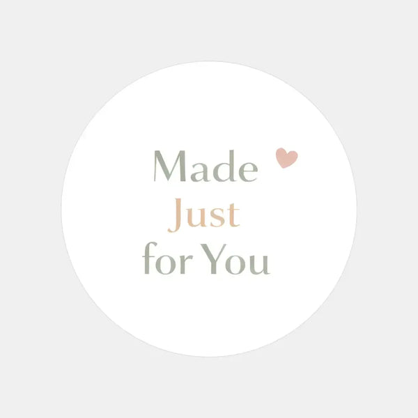 Made Just For You Stickers | Neutral Small Business Packaging Labels | Handmade Order Stickers Australia - Sticksy Prints Australia