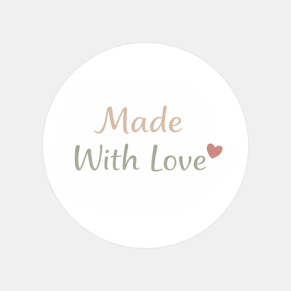 Made With Love Stickers | Small Business Packaging Labels | Handmade Thank You Stickers