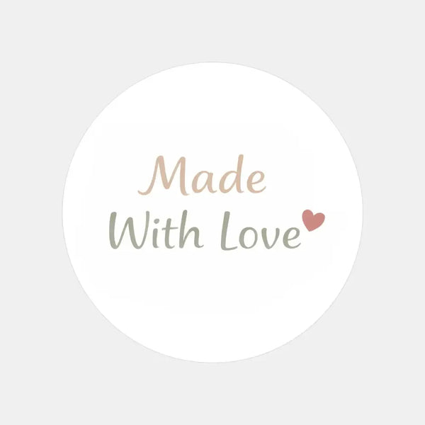 Made With Love Stickers | Small Business Packaging Labels | Handmade Thank You Stickers - Sticksy Prints Australia