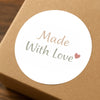 Made With Love Stickers | Small Business Packaging Labels | Handmade Thank You Stickers
