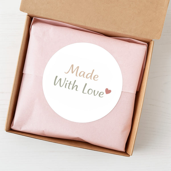 Made With Love Stickers | Small Business Packaging Labels | Handmade Thank You Stickers