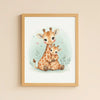 Mama & Baby Giraffe Nursery Print – Safari Nursery Wall Art Neutral Baby Room Decor Watercolour Giraffe Artwork