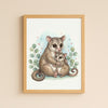 Mama & Baby Possum Nursery Print – Australian Animal Wall Art Neutral Baby Room Decor Watercolour Possum Artwork
