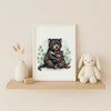 Mama & Baby Tasmanian Devil Nursery Print – Australian Animal Wall Art Neutral Baby Room Decor Watercolour Tassie Devil
