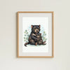 Mama & Baby Tasmanian Devil Nursery Print – Australian Animal Wall Art Neutral Baby Room Decor Watercolour Tassie Devil