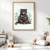 Mama & Baby Tasmanian Devil Nursery Print – Australian Animal Wall Art Neutral Baby Room Decor Watercolour Tassie Devil