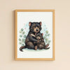 Mama & Baby Tasmanian Devil Nursery Print – Australian Animal Wall Art Neutral Baby Room Decor Watercolour Tassie Devil