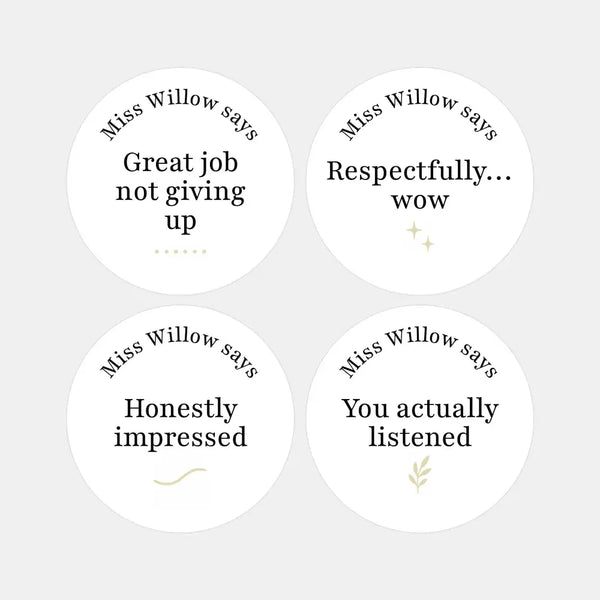 Minimalist Funny Teen Behaviour Stickers – Personalised Teacher Reward Stickers for High School Students - Sticksy Prints Australia