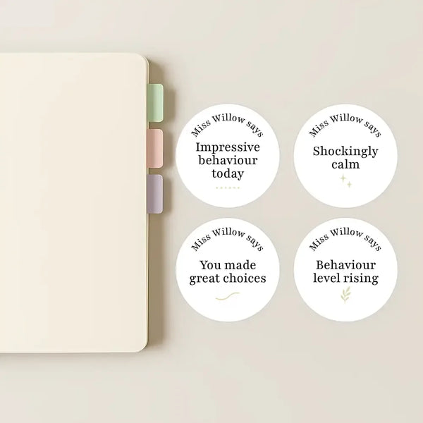 Minimalist Teen Behaviour Stickers – Funny Personalised Teacher Reward Stickers - Sticksy Prints Australia