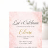 Personalised Hens Party Invitation | Blush Marble Modern Glam | Printed 4×6 Invite - Sticksy Prints Australia