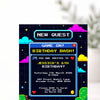 Pixel Game Birthday Invitation | Video Game Party Invite | Retro Gamer Theme - Sticksy Prints Australia