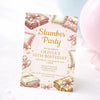 Personalised Slumber Party Birthday Invitation – Elegant Blush & Gold Sleepover - Sticksy Prints Australia