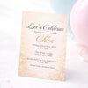 Personalised Hens Party Invitation | Champagne Sparkle Blush & Gold | Printed 4×6 Invite - Sticksy Prints Australia