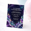 Personalised Cosmic Birthday Invitations | Galaxy Crystal Celestial Party Invite - Sticksy Prints Australia