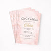 Personalised Hens Party Invitation | Blush Marble Modern Glam | Printed 4×6 Invite - Sticksy Prints Australia