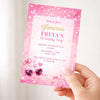 Personalised Pink Glam Birthday Party Invitations Printed Invites - Sticksy Prints Australia