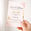Personalised Hens Party Invitation | Modern Glam Blush & Gold | Printed 4×6 Invite - Sticksy Prints Australia