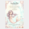 Personalised Mermaid Birthday Party Invitations Printed Kids Invite Under the Sea - Sticksy Prints Australia