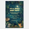 Personalised Jungle Night Birthday Invitations – Magical Forest Party Theme - Sticksy Prints Australia