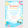 Personalised Pool Party Birthday Invitations | Kids Swimming Party Invites | Custom Printed Birthday Invitations - Sticksy Prints Australia