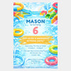 Waterpark Birthday Invitations | Personalised Pool Party Invites - Sticksy Prints Australia
