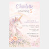 Boho Unicorn Birthday Invitations | Personalised Pastel Party Invites - Sticksy Prints Australia