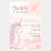Blush Unicorn Birthday Invitations | Personalised Pastel Party Invites - Sticksy Prints Australia