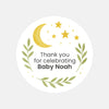 Moon & Stars Baby Shower Thank You Stickers – Personalised Celestial Favour Labels - Sticksy Prints Australia