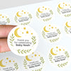 Moon & Stars Baby Shower Thank You Stickers – Personalised Celestial Favour Labels