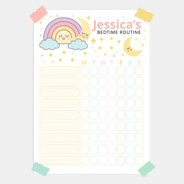 Morning & Bedtime Routine Charts for Kids (Editable) – Pastel Printable Set - Sticksy Prints Australia