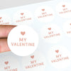 My Valentine Stickers – Minimal Valentine’s Day Heart Gift Seals - Sticksy Prints Australia