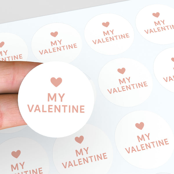 My Valentine Stickers – Minimal Valentine’s Day Heart Gift Seals