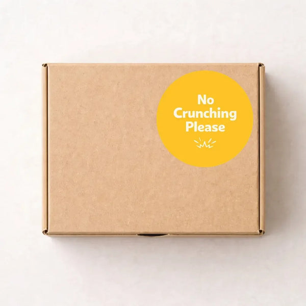 No Crunching Please Stickers | Bright Do Not Crush Parcel Labels for Small Businesses - Sticksy Prints Australia