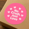 No Crush, Just Love Stickers | Cute Do Not Squash Parcel Labels for Small Businesses - Sticksy Prints Australia