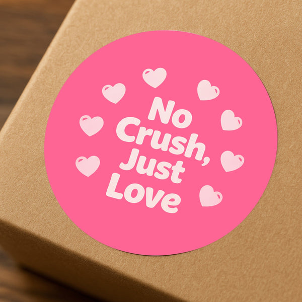 No Crush Just Love Stickers | Cute Do Not Squash Parcel Labels for Small Businesses