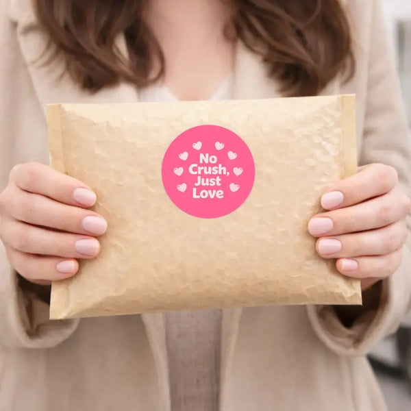 No Crush, Just Love Stickers | Cute Do Not Squash Parcel Labels for Small Businesses - Sticksy Prints Australia