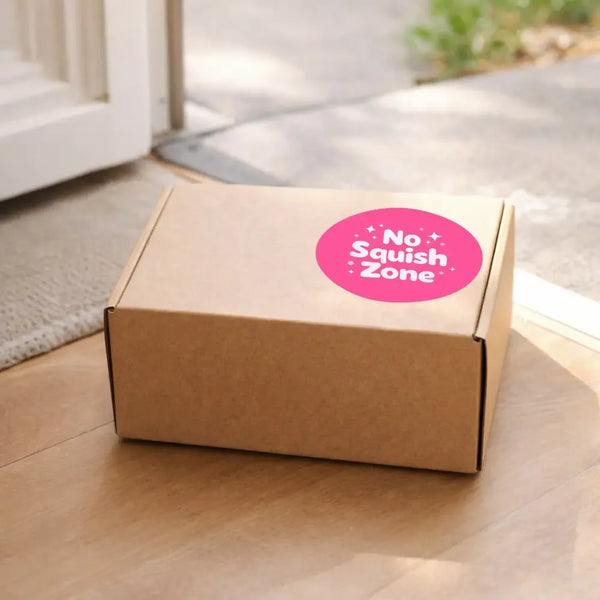 No Squish Zone Stickers | Pink Do Not Squash Parcel Labels for Small Businesses - Sticksy Prints Australia