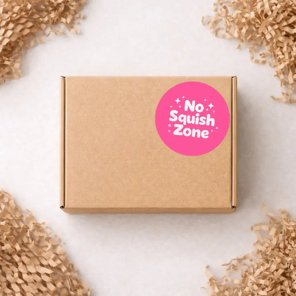 No Squish Zone Stickers | Pink Do Not Squash Parcel Labels for Small Businesses - Sticksy Prints Australia