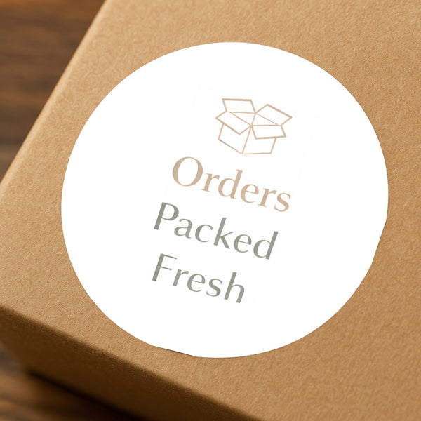 Orders Packed Fresh Stickers | Small Business Packaging Labels | Neutral Thank You Stickers Australia