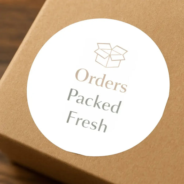 Orders Packed Fresh Stickers | Small Business Packaging Labels | Neutral Thank You Stickers Australia - Sticksy Prints Australia