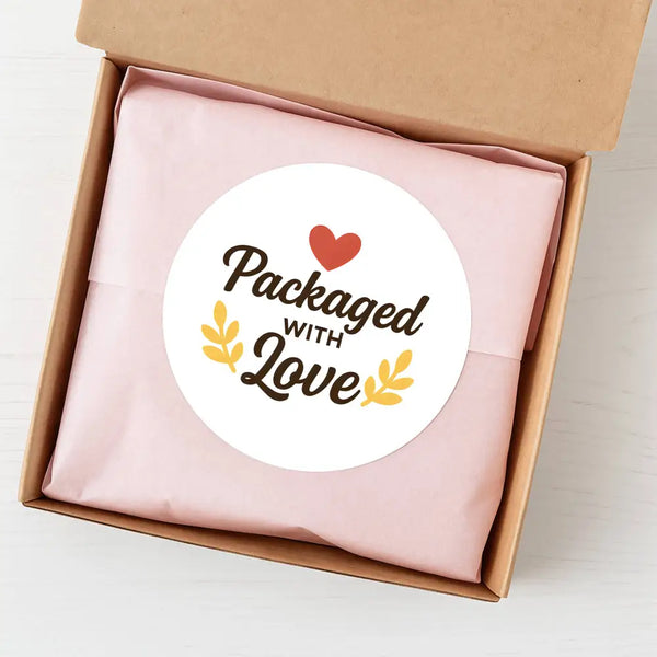 Packaged with Love Stickers For Small Business
