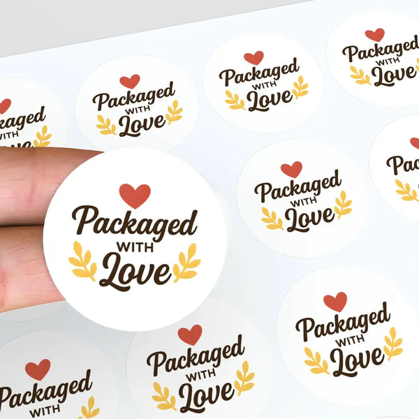 Packaged with Love Stickers For Small Business