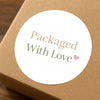 Packaged With Love Stickers | Neutral Small Business Packaging Labels | Handmade Order Stickers Australia