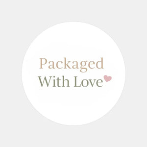 Packaged With Love Stickers | Neutral Small Business Packaging Labels | Handmade Order Stickers Australia